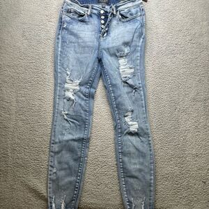Judy Blue high rise Skinny Fit button fly distressed Jeans 7/28